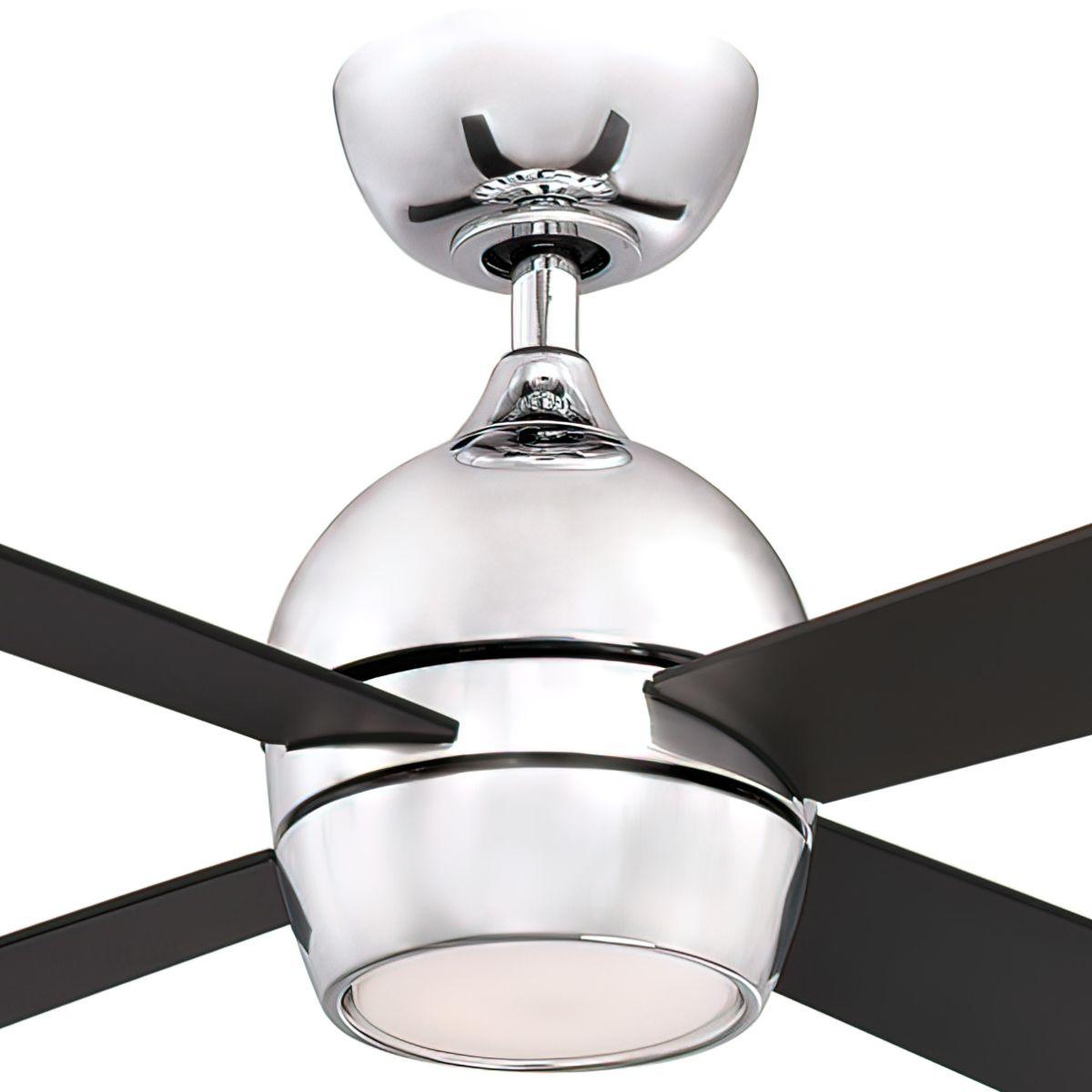 Kwad 52 Inch Chrome Modern LED Ceiling Fan with Remote - Bees Lighting