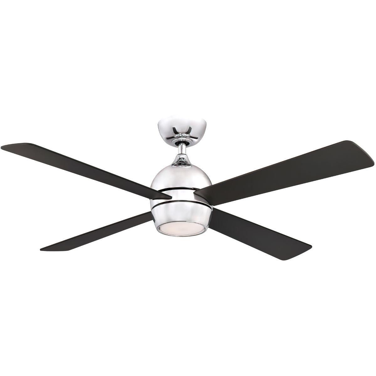 Kwad 52 Inch Chrome Modern LED Ceiling Fan with Remote - Bees Lighting