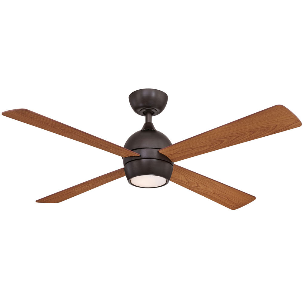 Kwad 52 Inch Dark Bronze Modern LED Ceiling Fan with Remote - Bees Lighting