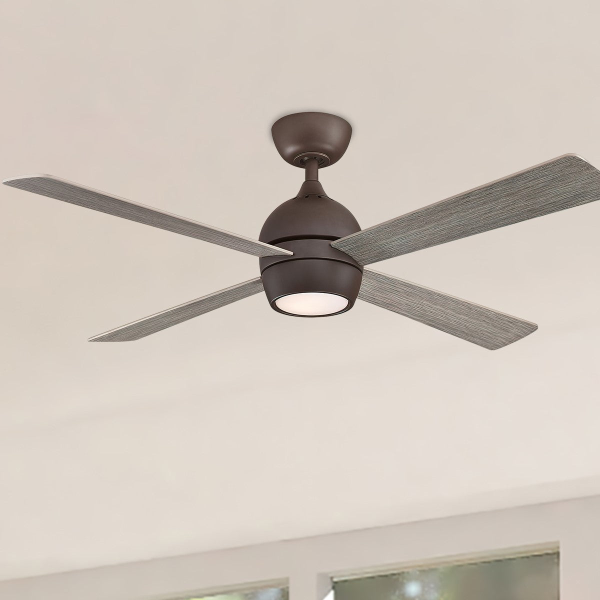 Kwad 52 Inch Matte Greige Modern LED Ceiling Fan with Remote - Bees Lighting
