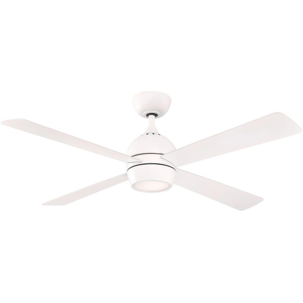 Kwad 52 Inch Matte White Modern LED Ceiling Fan with Remote - Bees Lighting