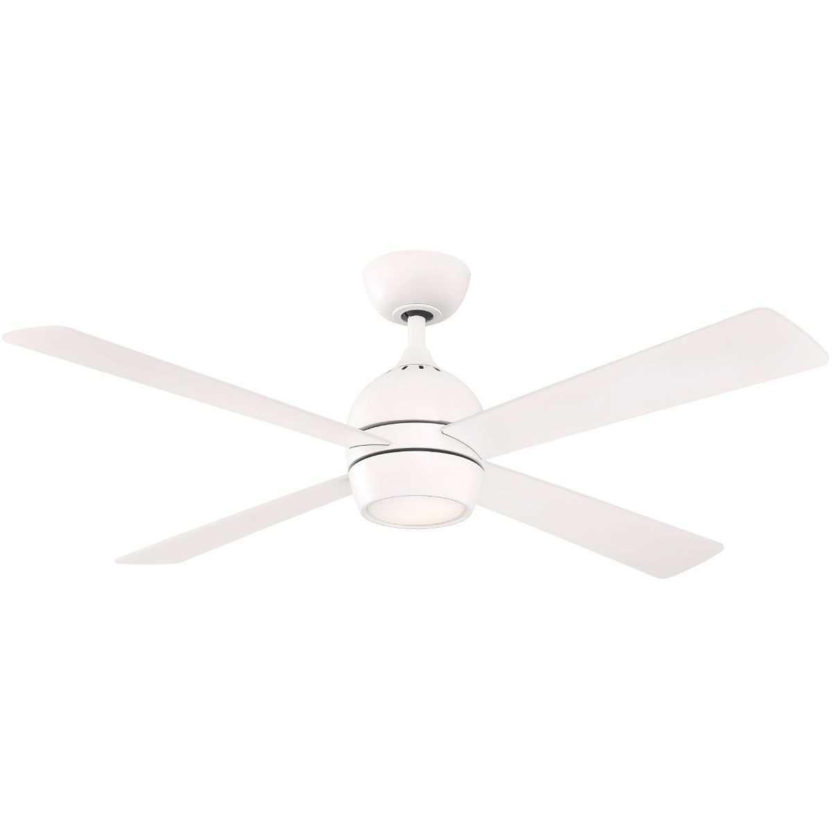 Kwad 52 Inch Matte White Modern LED Ceiling Fan with Remote - Bees Lighting