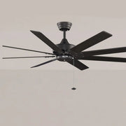 Levon AC 63 Inch Black Windmill Ceiling Fan with Pull Chain - Bees Lighting