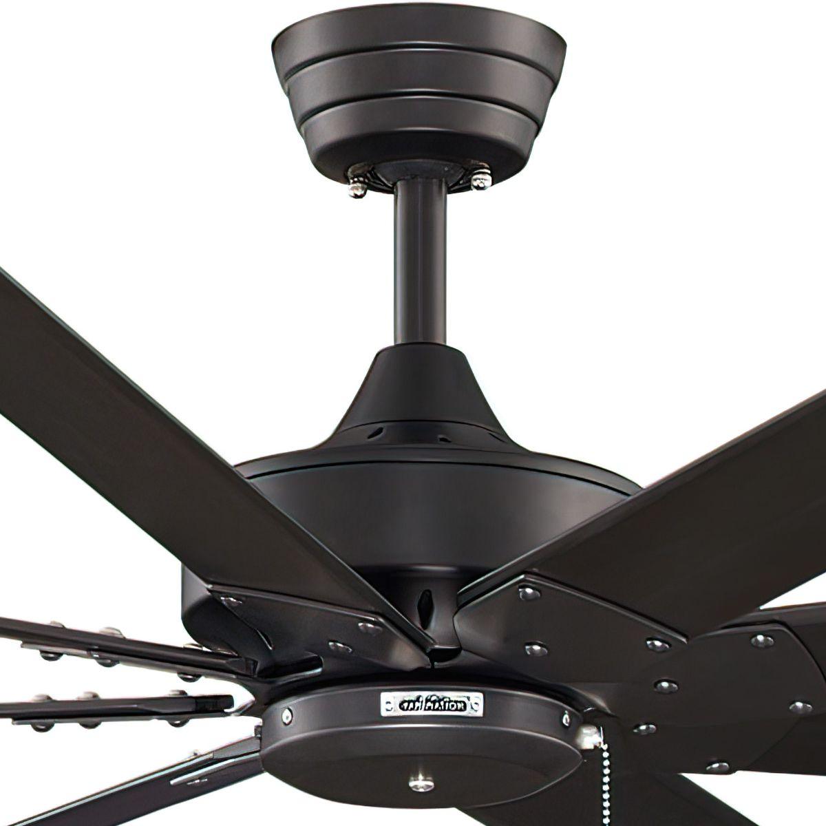 Levon AC 63 Inch Black Windmill Ceiling Fan with Pull Chain - Bees Lighting