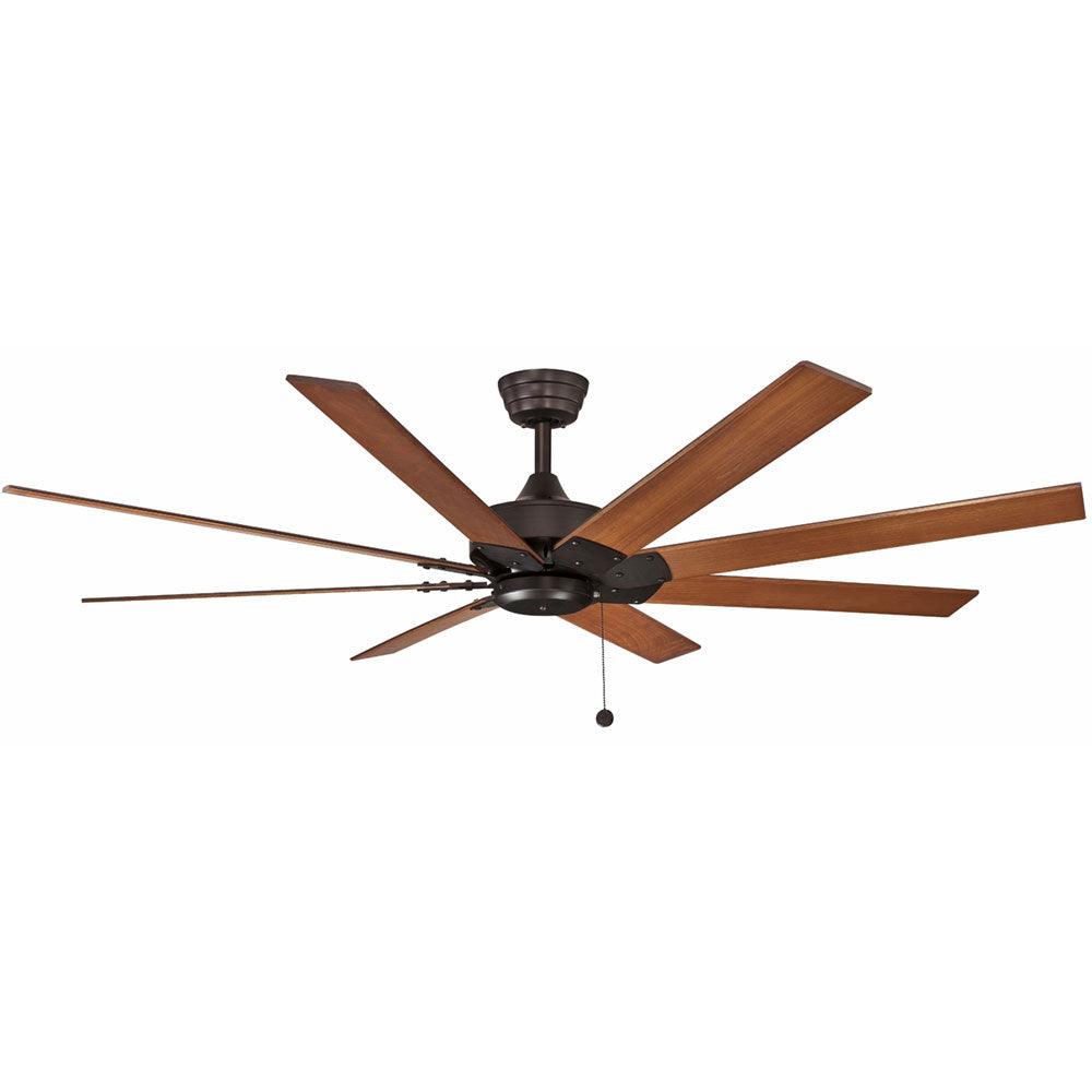 Levon AC 63 Inch Dark Bronze Windmill Ceiling Fan with Pull Chain - Bees Lighting