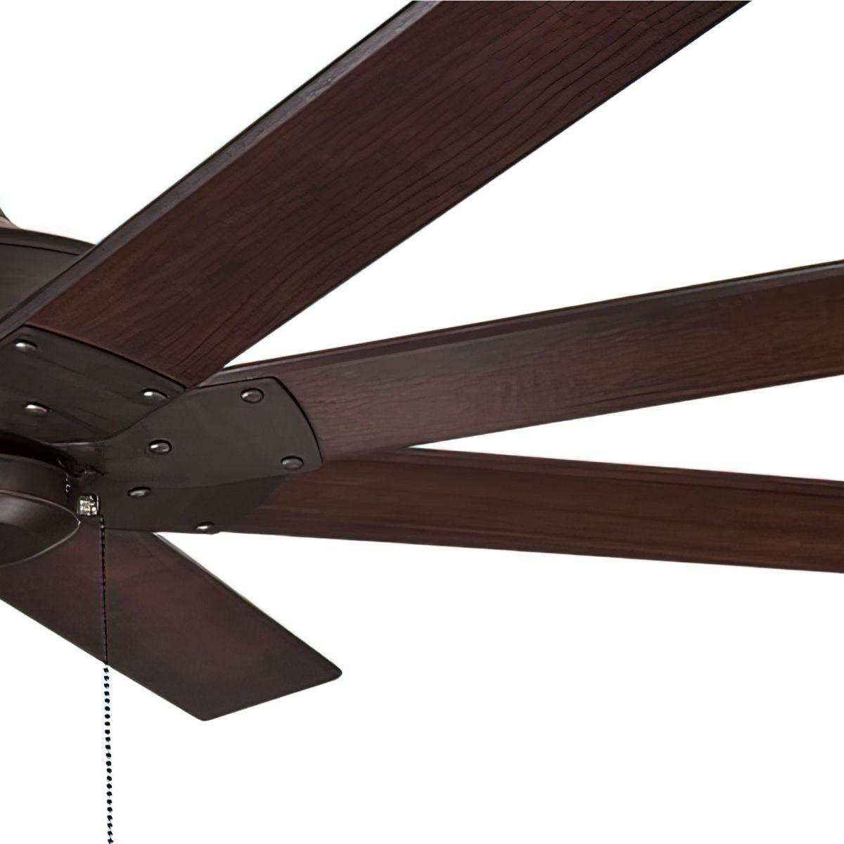 Levon AC 63 Inch Dark Bronze Windmill Ceiling Fan with Pull Chain - Bees Lighting