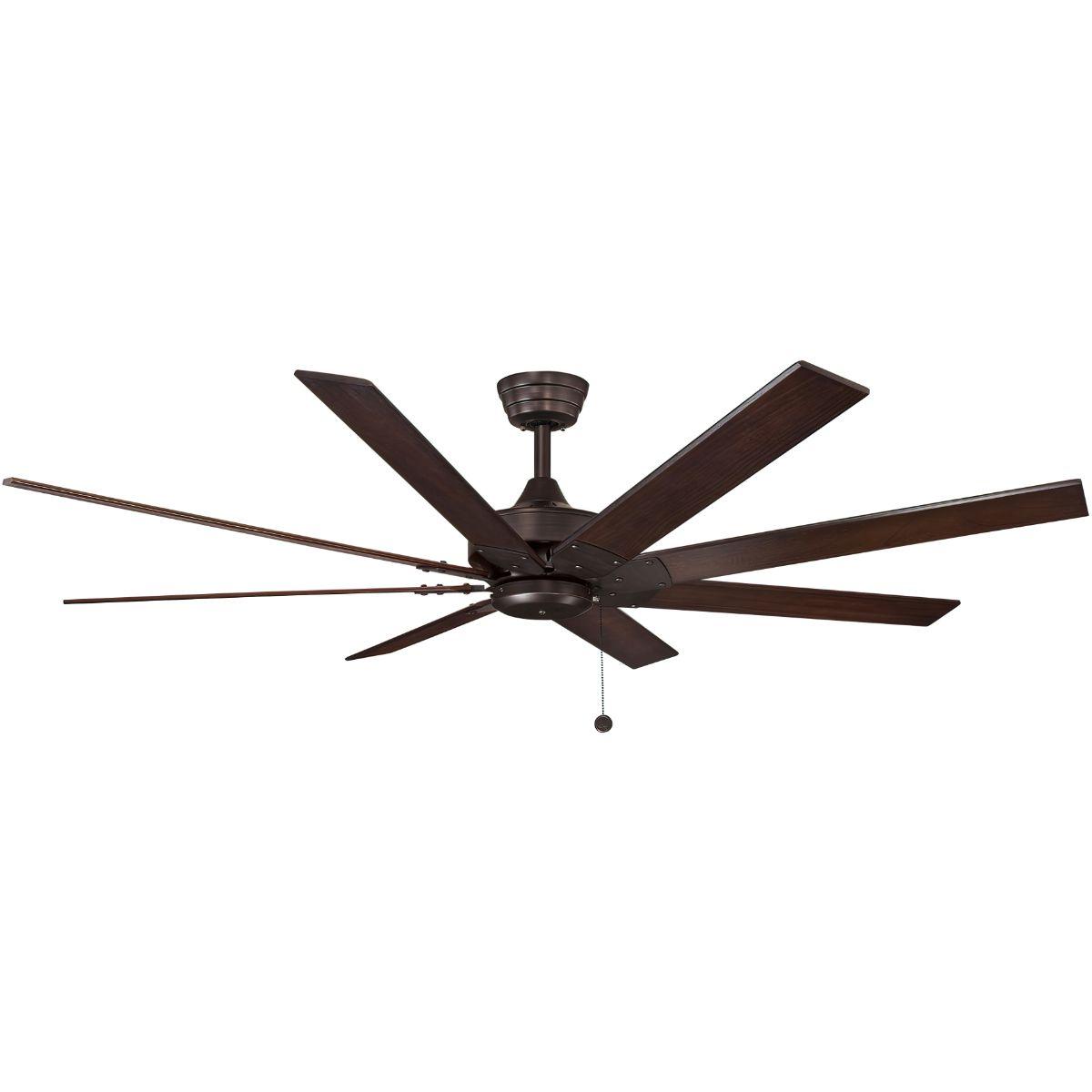 Levon AC 63 Inch Dark Bronze Windmill Ceiling Fan with Pull Chain - Bees Lighting