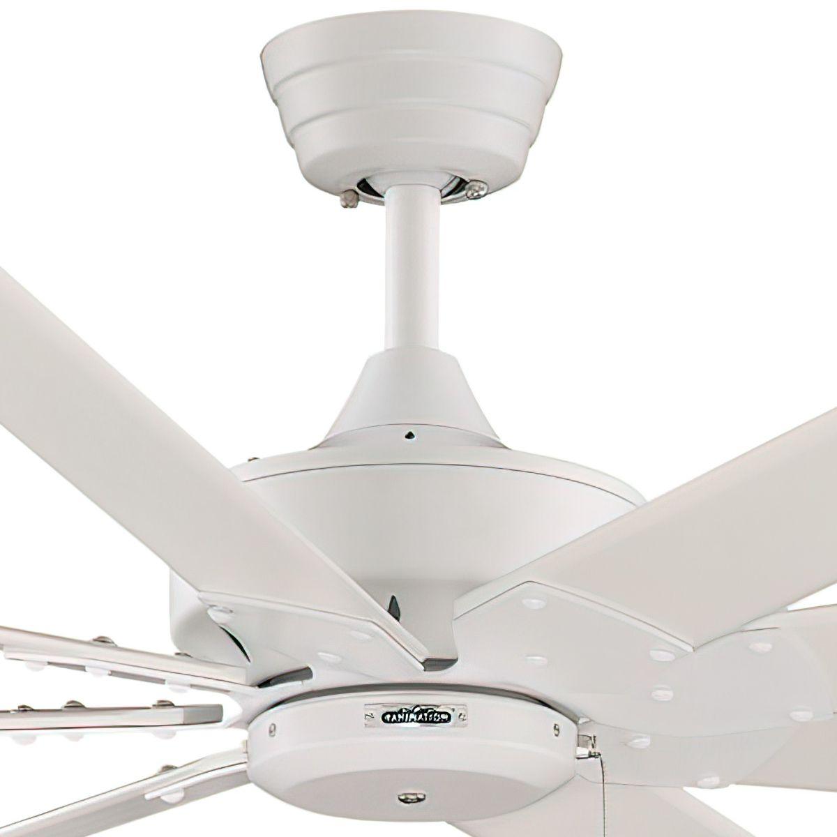 Levon AC 63 Inch Matte White Windmill Ceiling Fan with Pull Chain - Bees Lighting