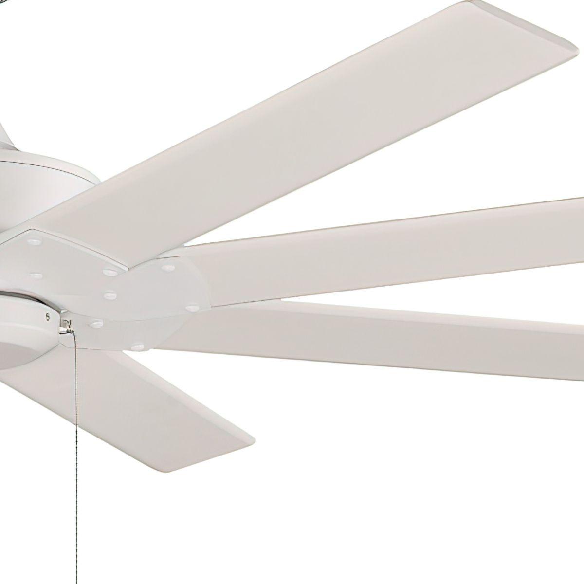 Levon AC 63 Inch Matte White Windmill Ceiling Fan with Pull Chain - Bees Lighting