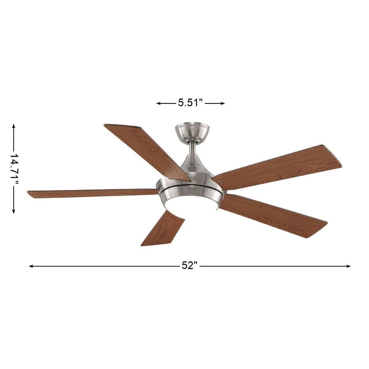 Celano V2 52 Inch Brushed Nickel LED Ceiling Fan with Remote - Bees Lighting