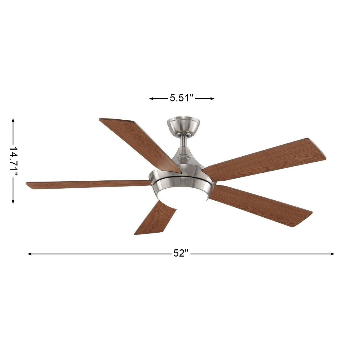 Celano V2 52 Inch Brushed Nickel LED Ceiling Fan with Remote - Bees Lighting