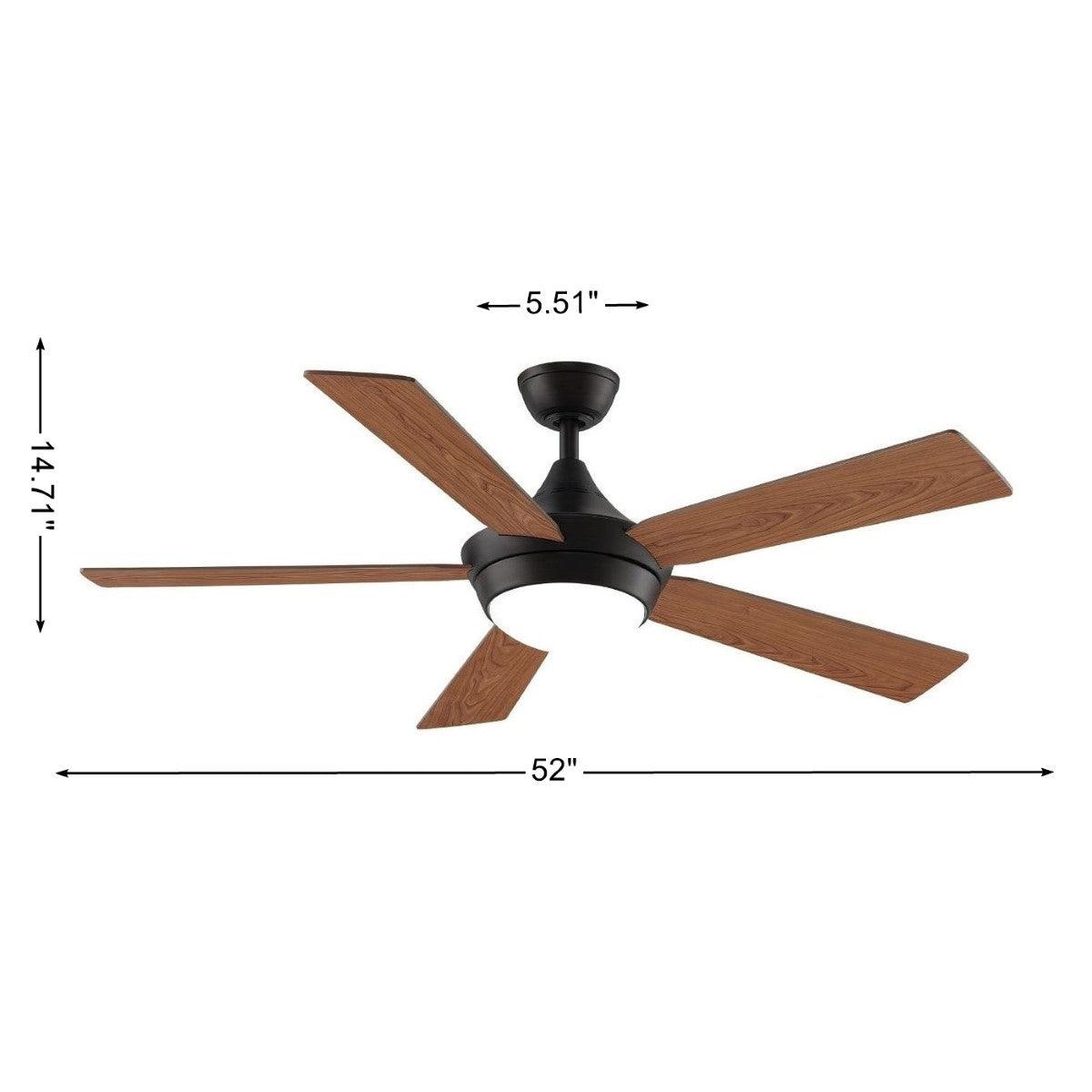 Celano 52 Inch Modern Ceiling Fan With Light And Remote, Opal Frosted Glass