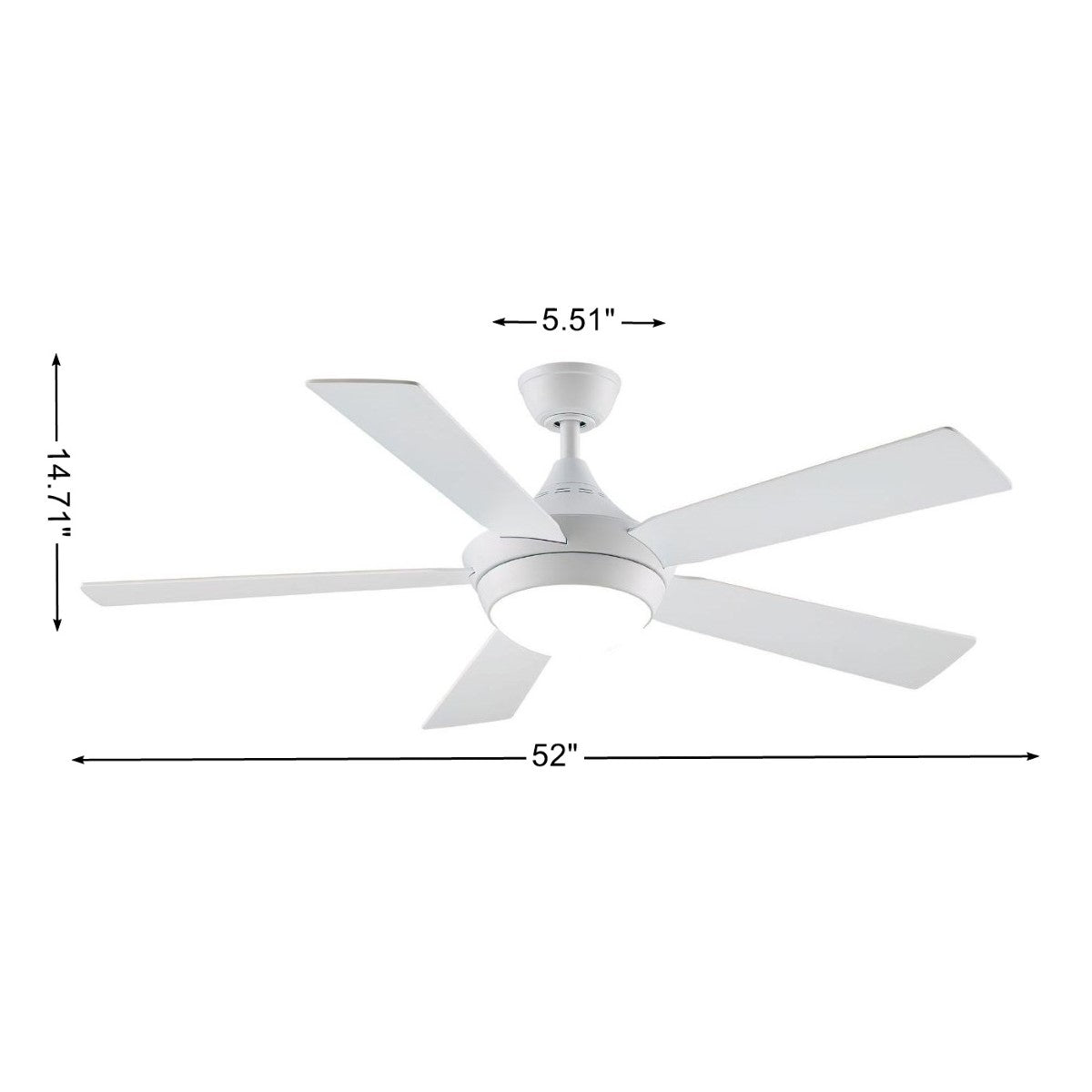 Celano V2 52 Inch Matte White LED Ceiling Fan with Remote - Bees Lighting