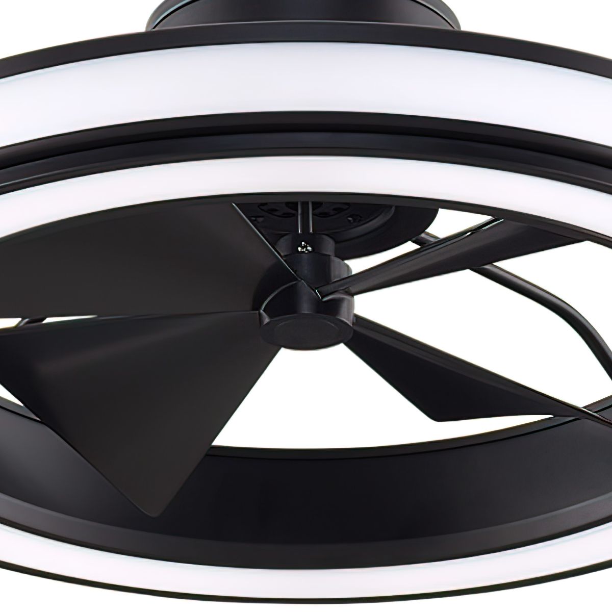 Gleam 24" Black Damp Rated Modern Chandelier Ceiling Fan with Light and Remote - Bees Lighting