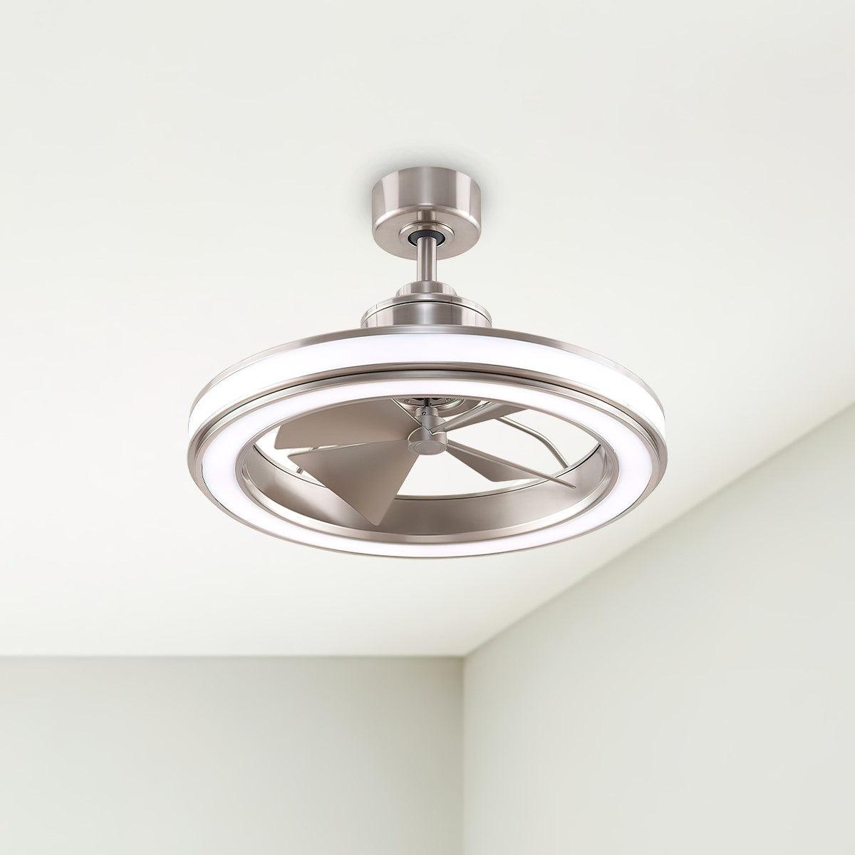 Gleam 16 Inch Modern Chandelier Outdoor Ceiling Fan With Light And Remote