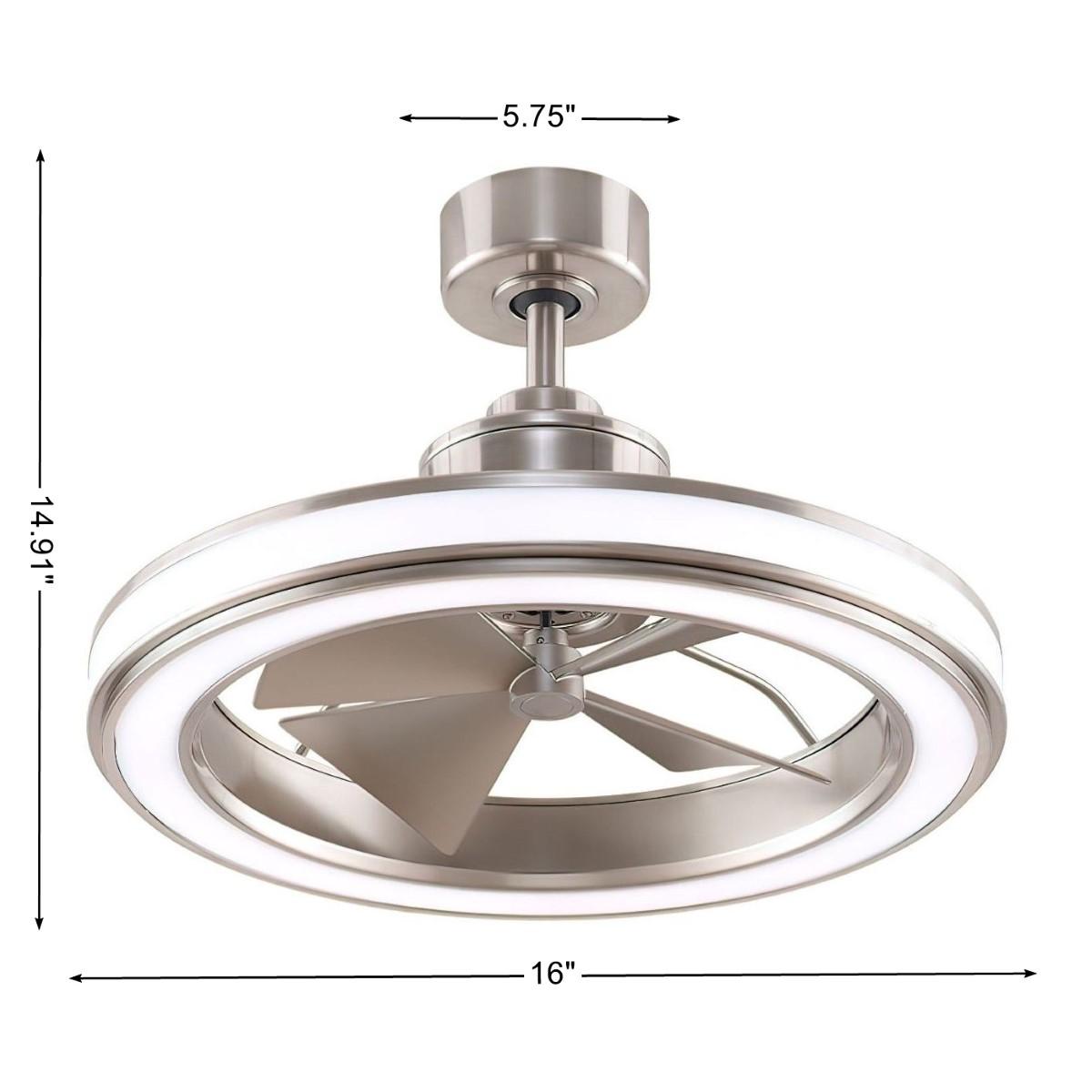 Gleam 24" Brushed Nickel Damp Rated Modern Chandelier Ceiling Fan with Light and Remote - Bees Lighting