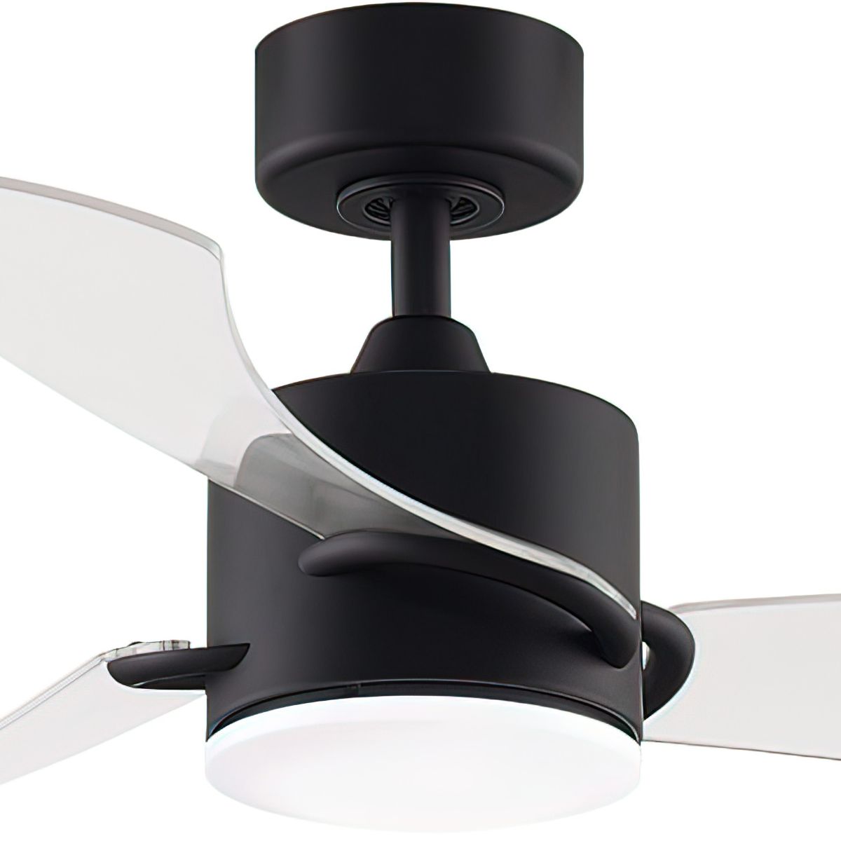 SculptAire 52 Inch Black Modern LED Ceiling Fan with Remote, Clear Blades - Bees Lighting
