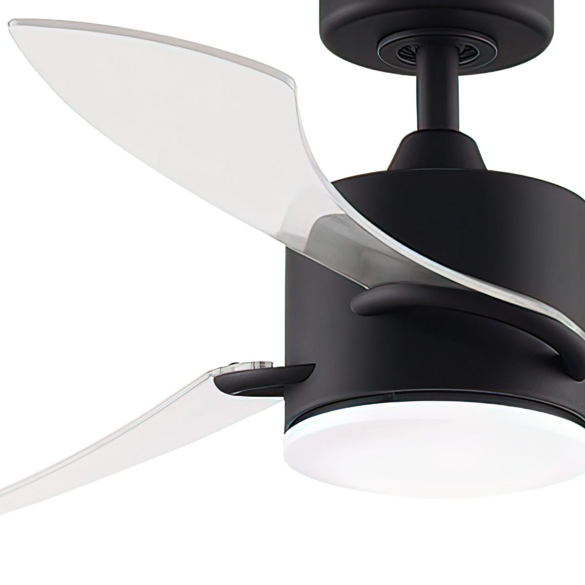 SculptAire 52 Inch Black Modern LED Ceiling Fan with Remote, Clear Blades - Bees Lighting