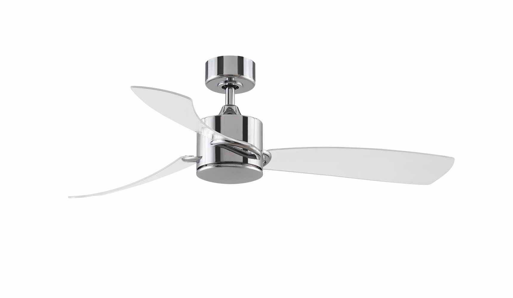 SculptAire 52 Inch Chrome Modern LED Ceiling Fan with Remote, Clear Blades - Bees Lighting