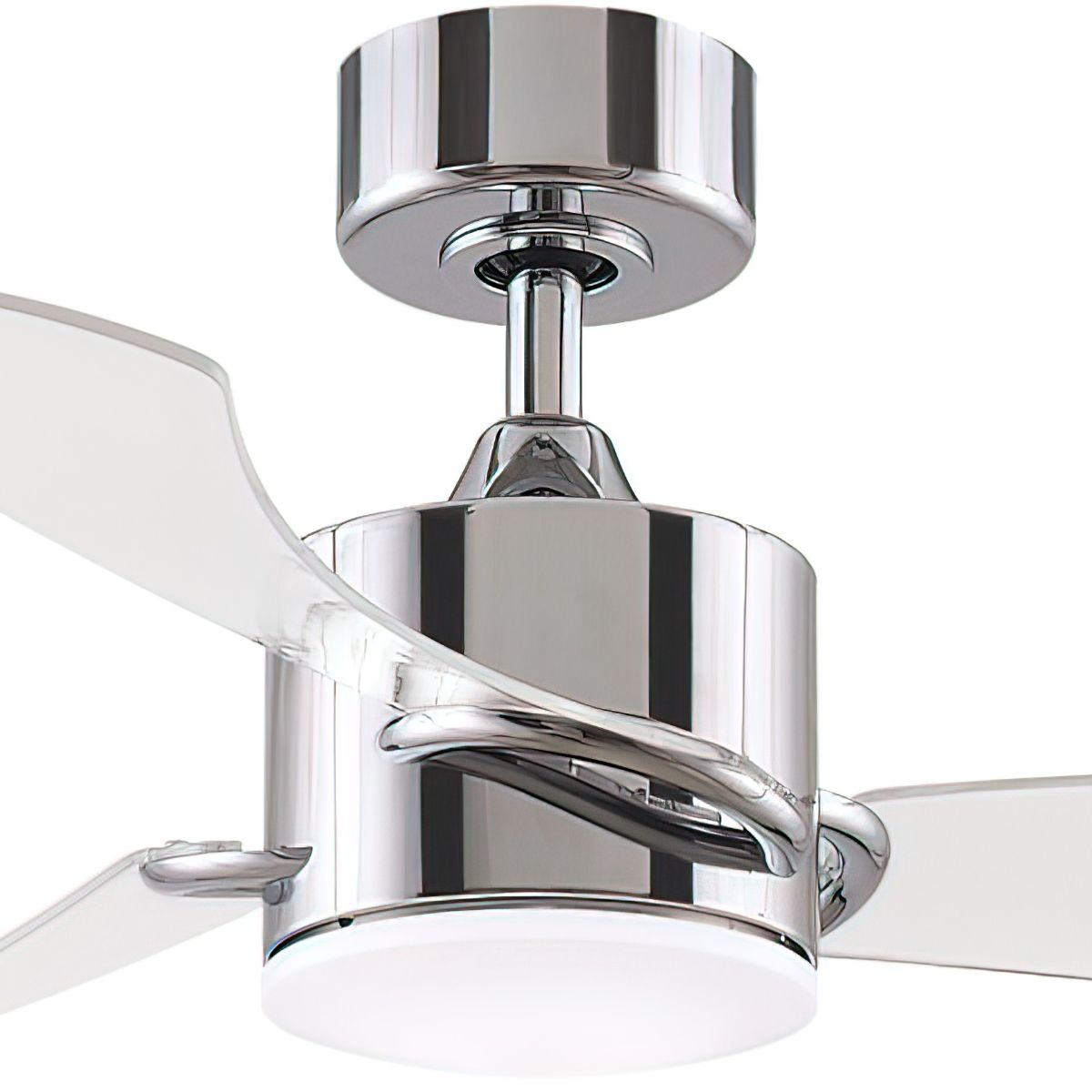 SculptAire 52 Inch Chrome Modern LED Ceiling Fan with Remote, Clear Blades - Bees Lighting