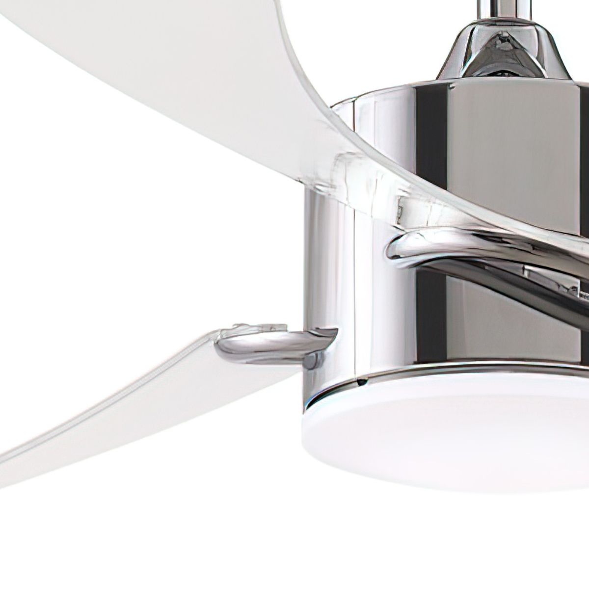 SculptAire 52 Inch Chrome Modern LED Ceiling Fan with Remote, Clear Blades - Bees Lighting