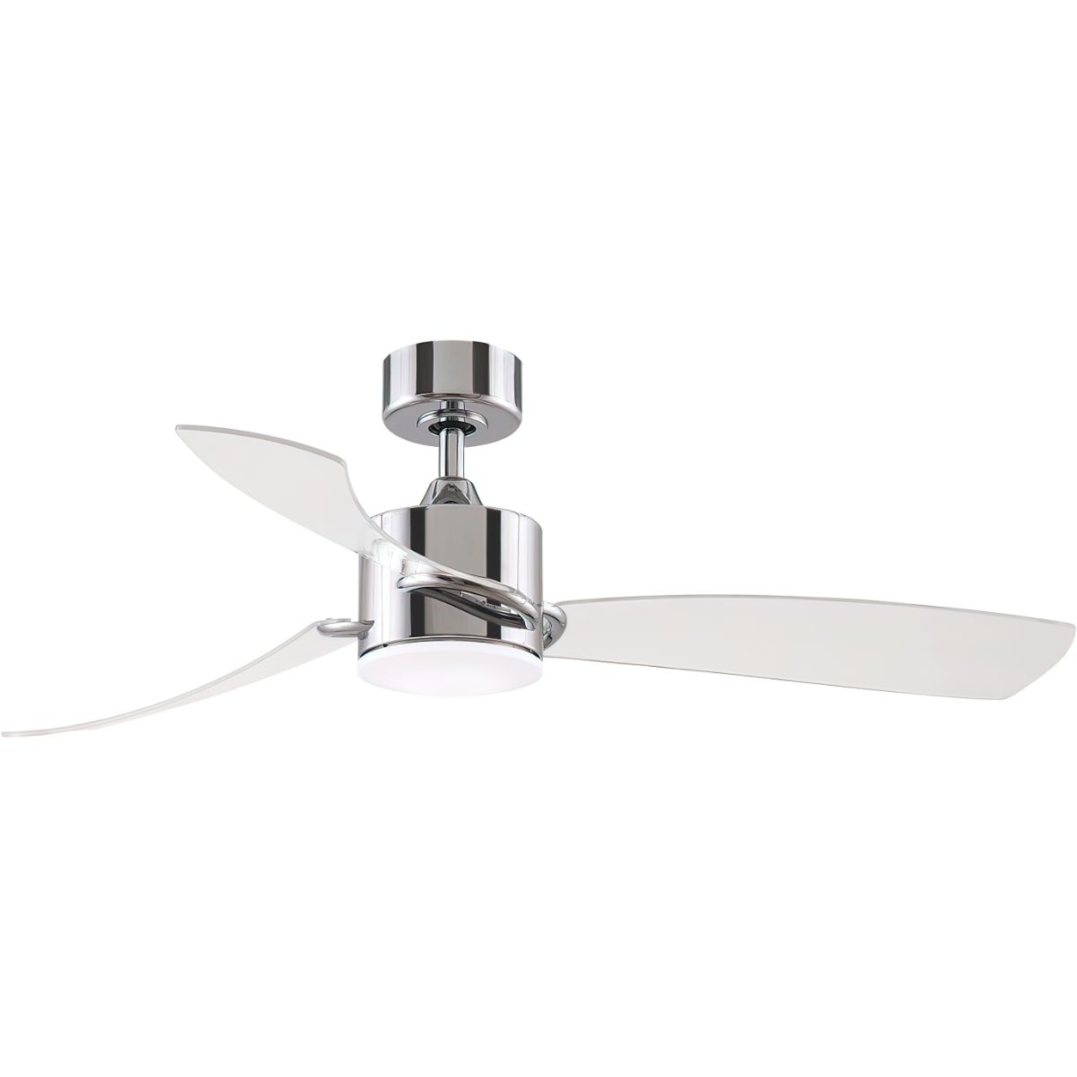 SculptAire 52 Inch Chrome Modern LED Ceiling Fan with Remote, Clear Blades - Bees Lighting