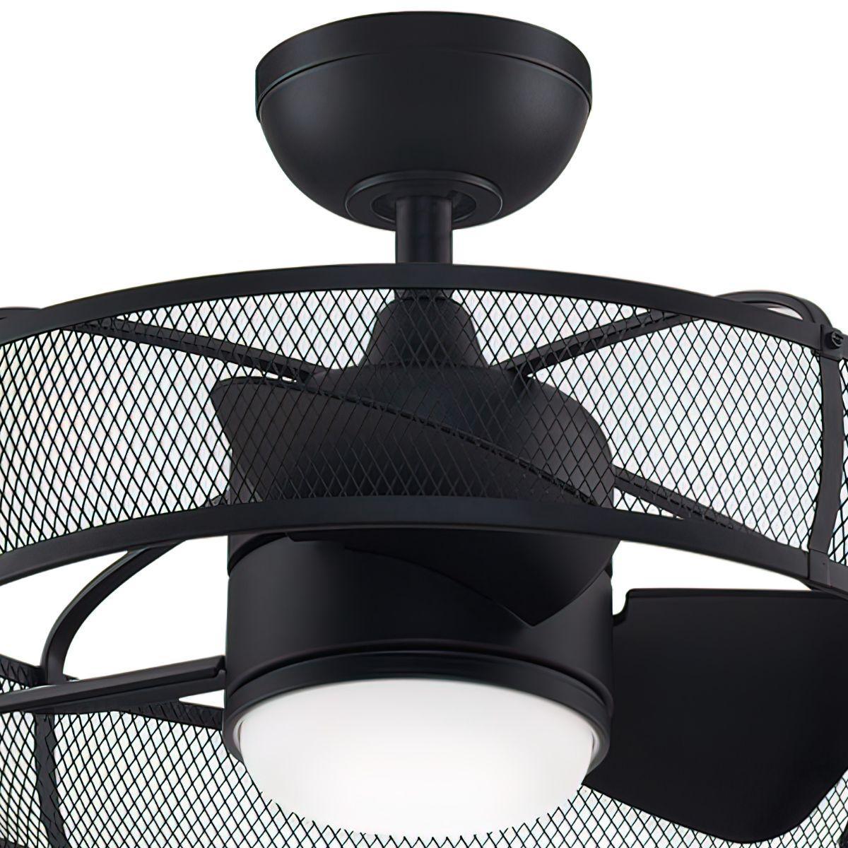 Henry 20 Inch Chandelier Outdoor Black Ceiling Fan With Light And Remote