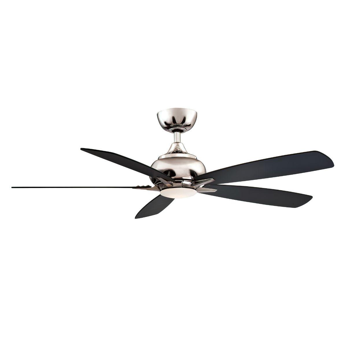 Doren 52 Inch Polished Nickel LED Ceiling Fan with Remote - Bees Lighting