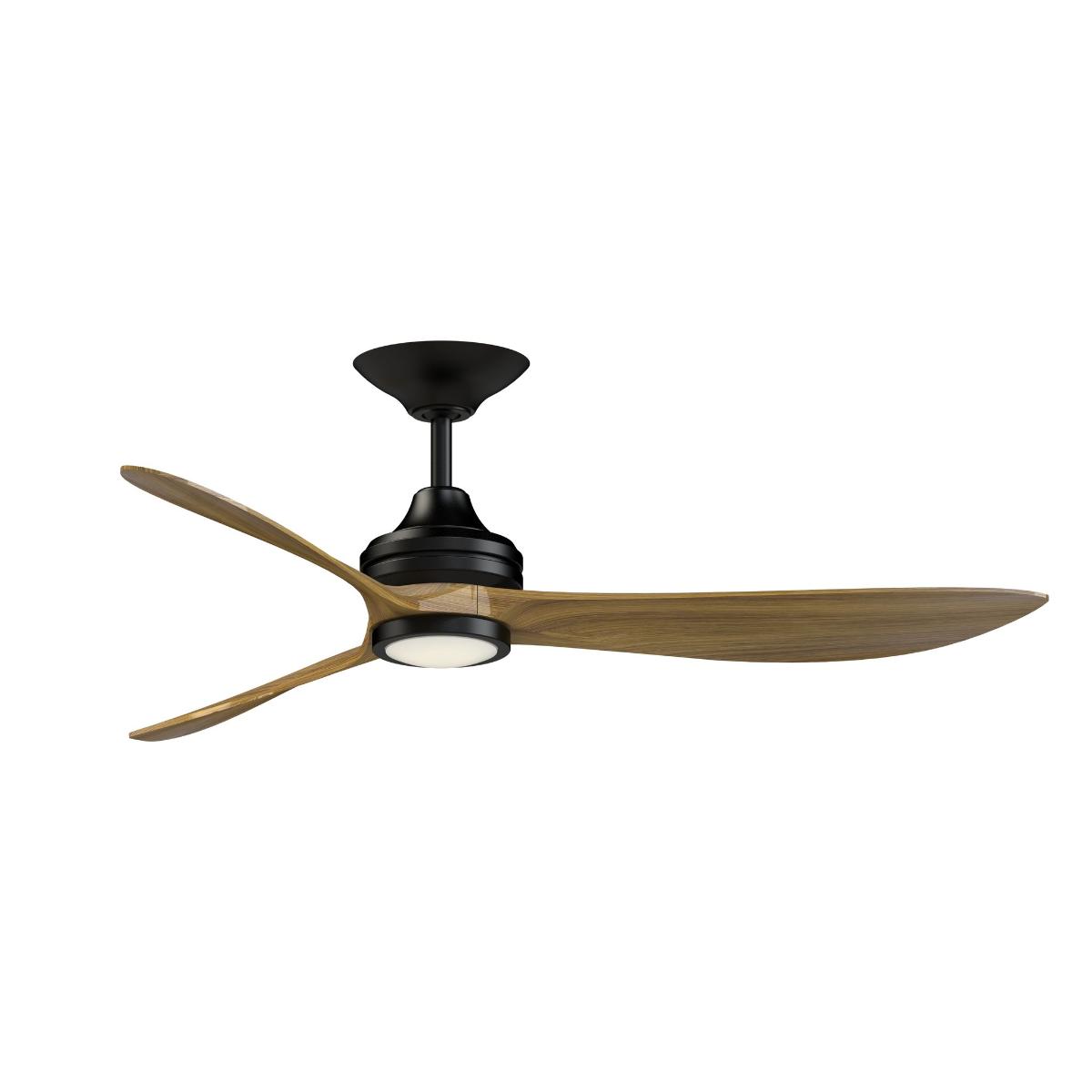 Aviara 60" Black and Koa Ceiling Fan with LED CCT Select Light Kit - Bees Lighting