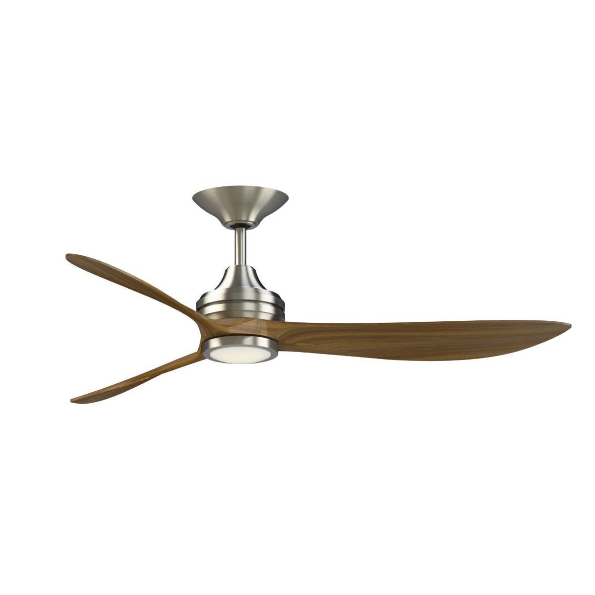Aviara 60" Nickel and Koa Ceiling Fan with LED CCT Select Light Kit - Bees Lighting