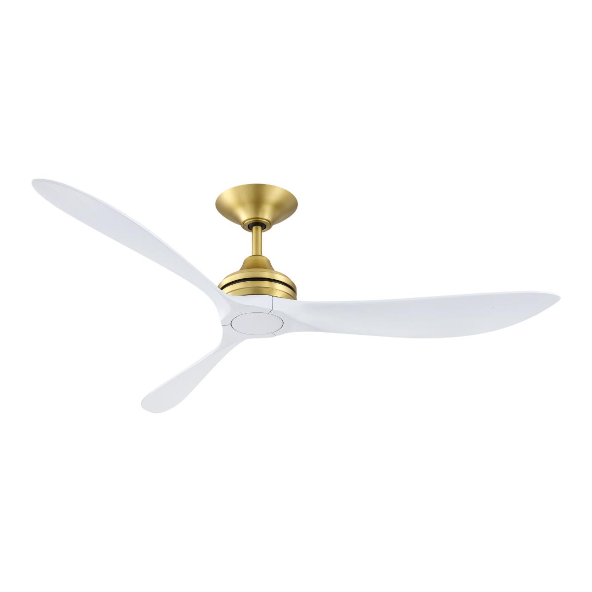 Aviara 60" Brass and White Ceiling Fan with LED CCT Select Light Kit - Bees Lighting