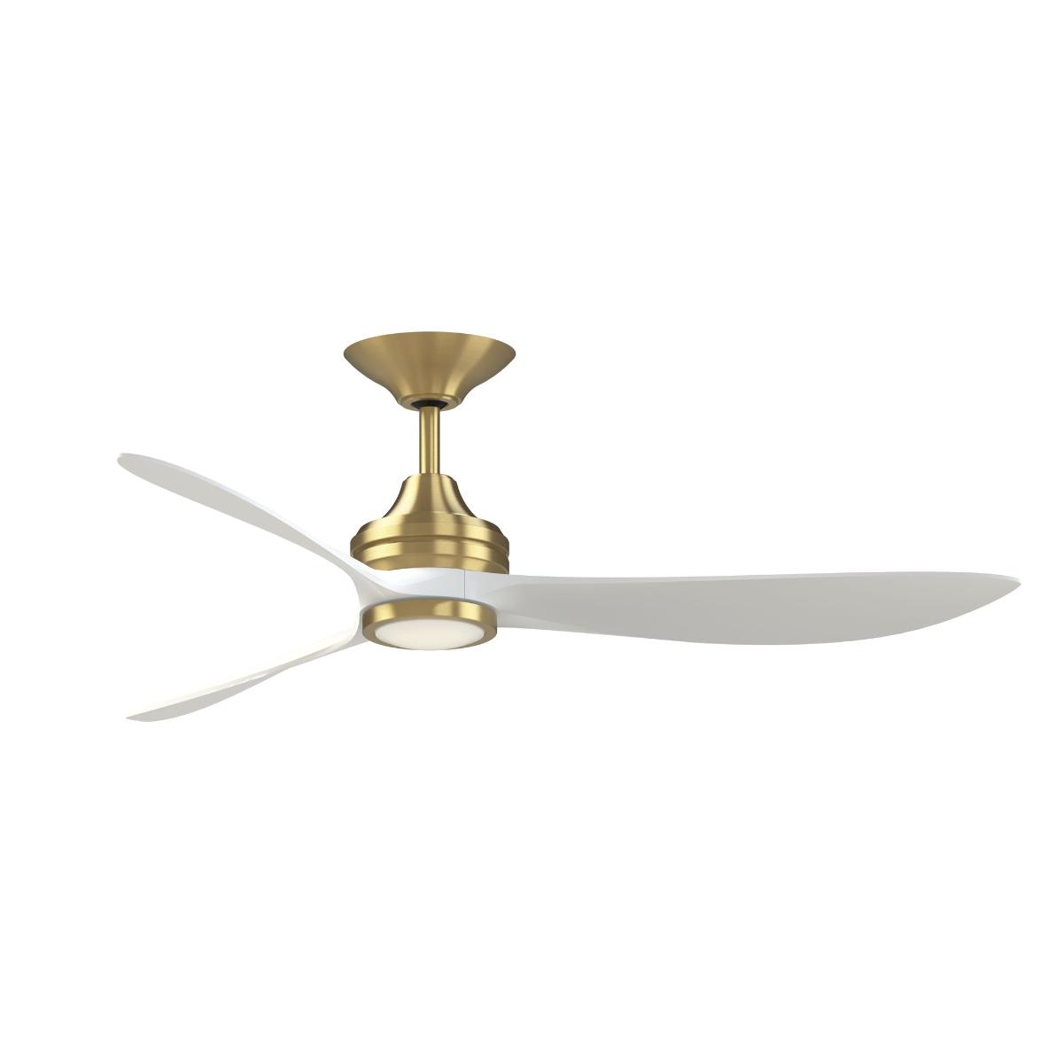 Aviara 60" Brass and White Ceiling Fan with LED CCT Select Light Kit - Bees Lighting