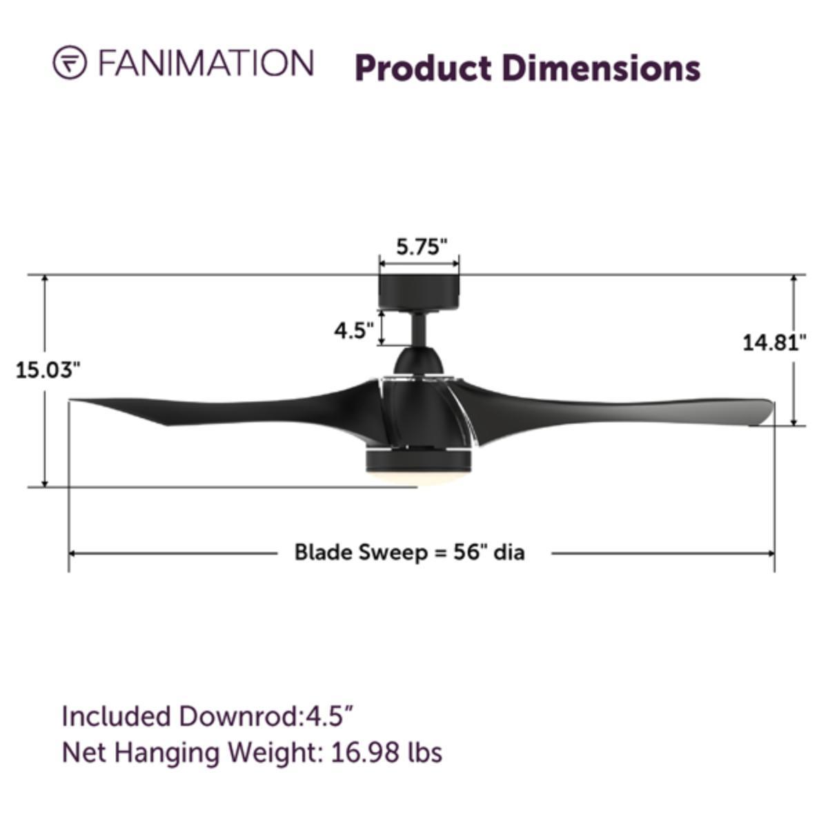 Klear 56 inch Black Outdoor CCT LED Smart Ceiling Fan with Remote - Bees Lighting