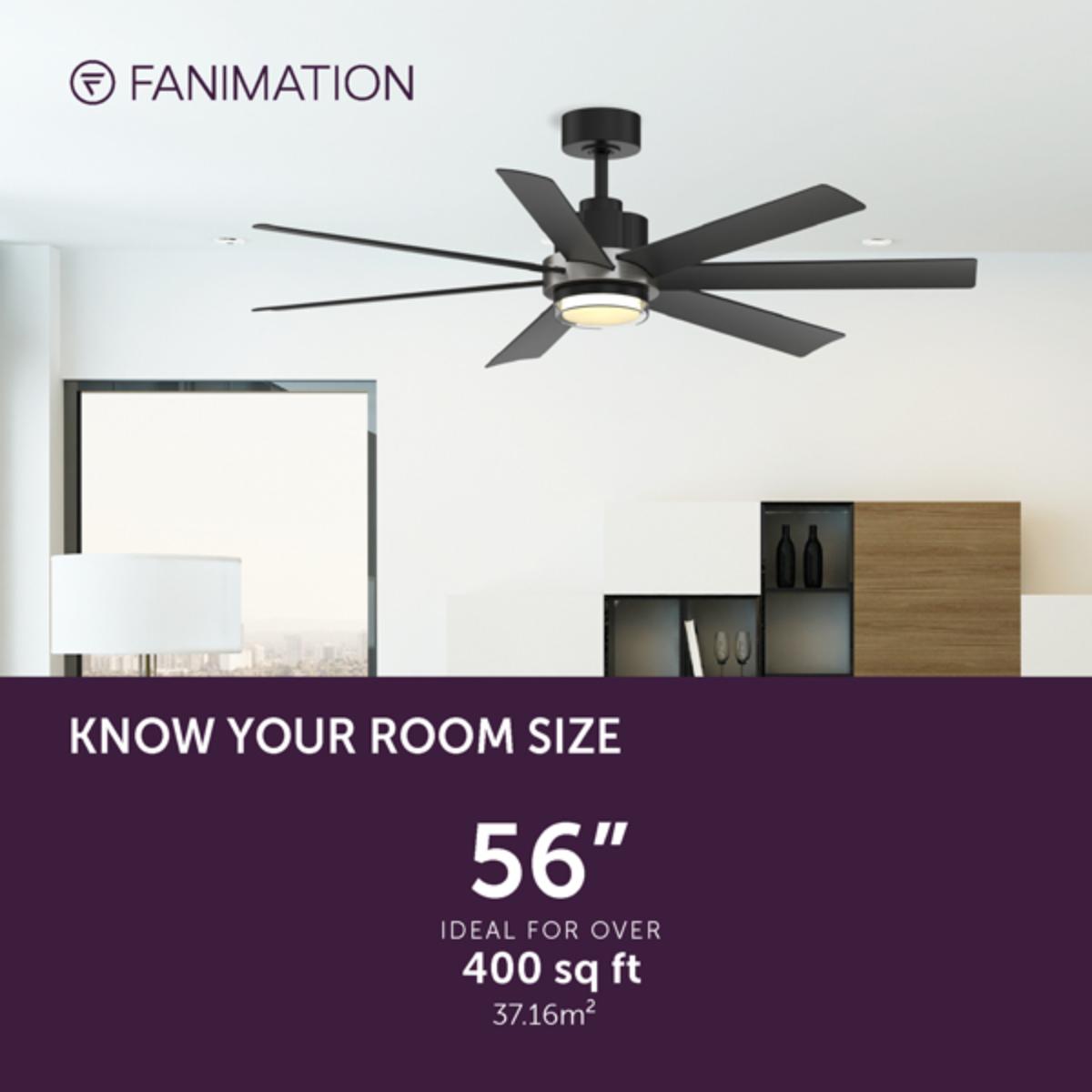 Pendry 56 inch Black and Brushed Nickel Damp Rated Ceiling Fan with Remote - Bees Lighting