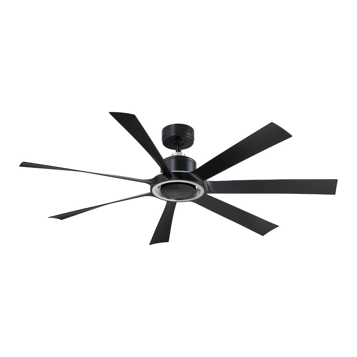 Lenzi 60" Black and Nickel LED Windmill Ceiling Fan - Bees Lighting