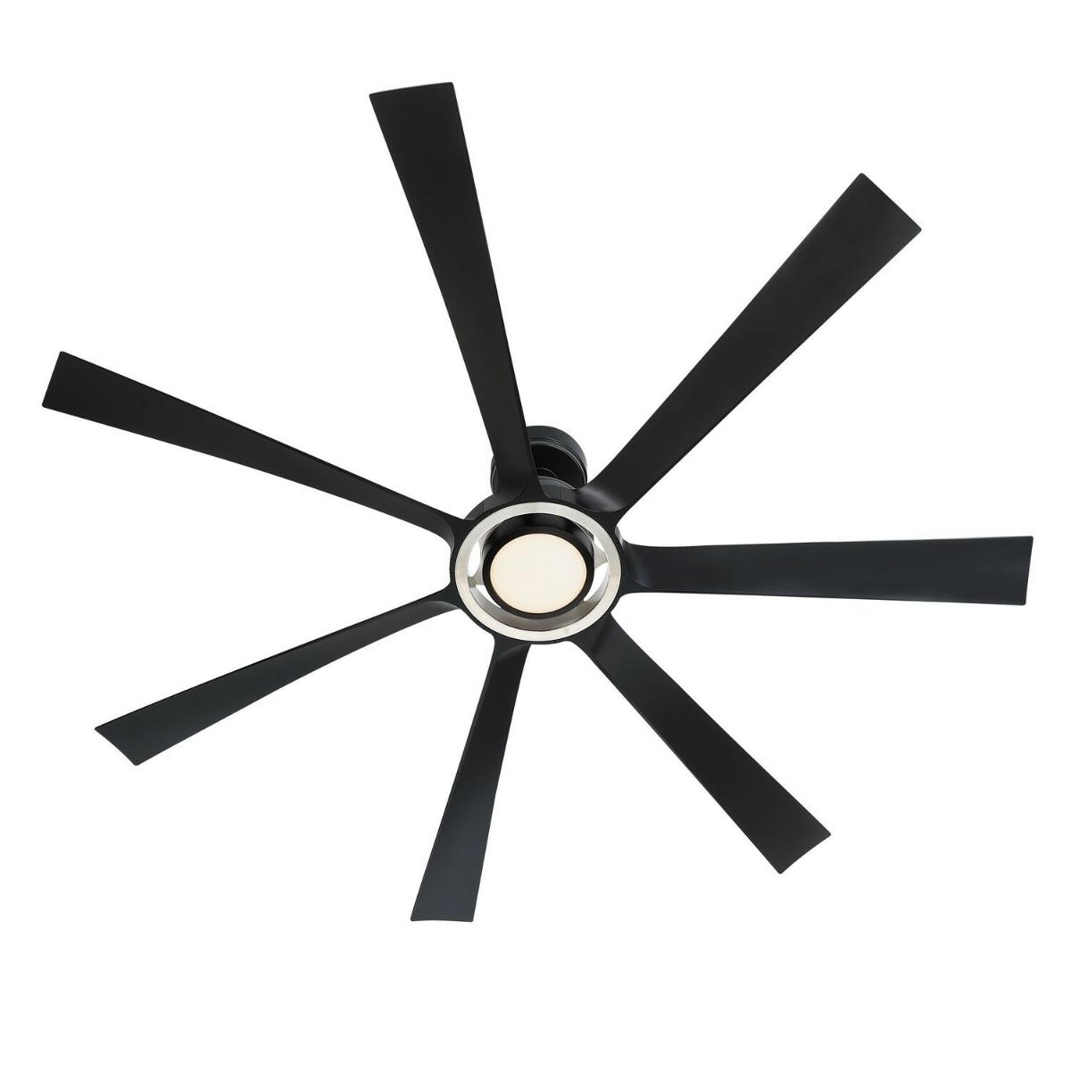 Lenzi 60" Black and Nickel LED Windmill Ceiling Fan - Bees Lighting