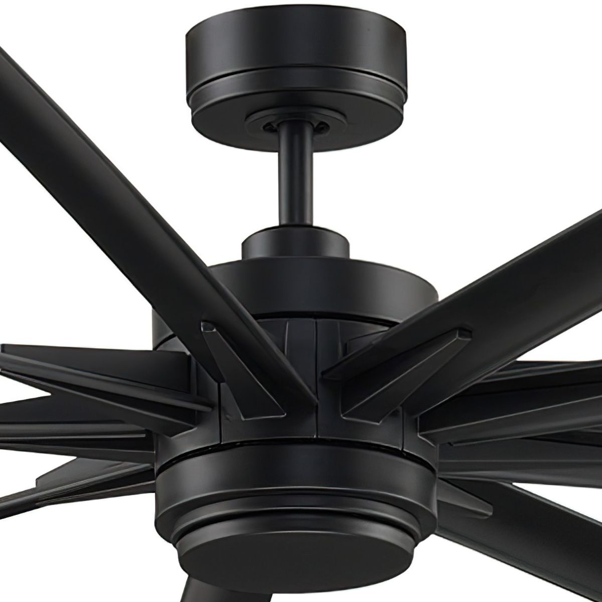 Odyn 84 Inch Black Wet Rated Large LED Ceiling Fan with Remote - Bees Lighting