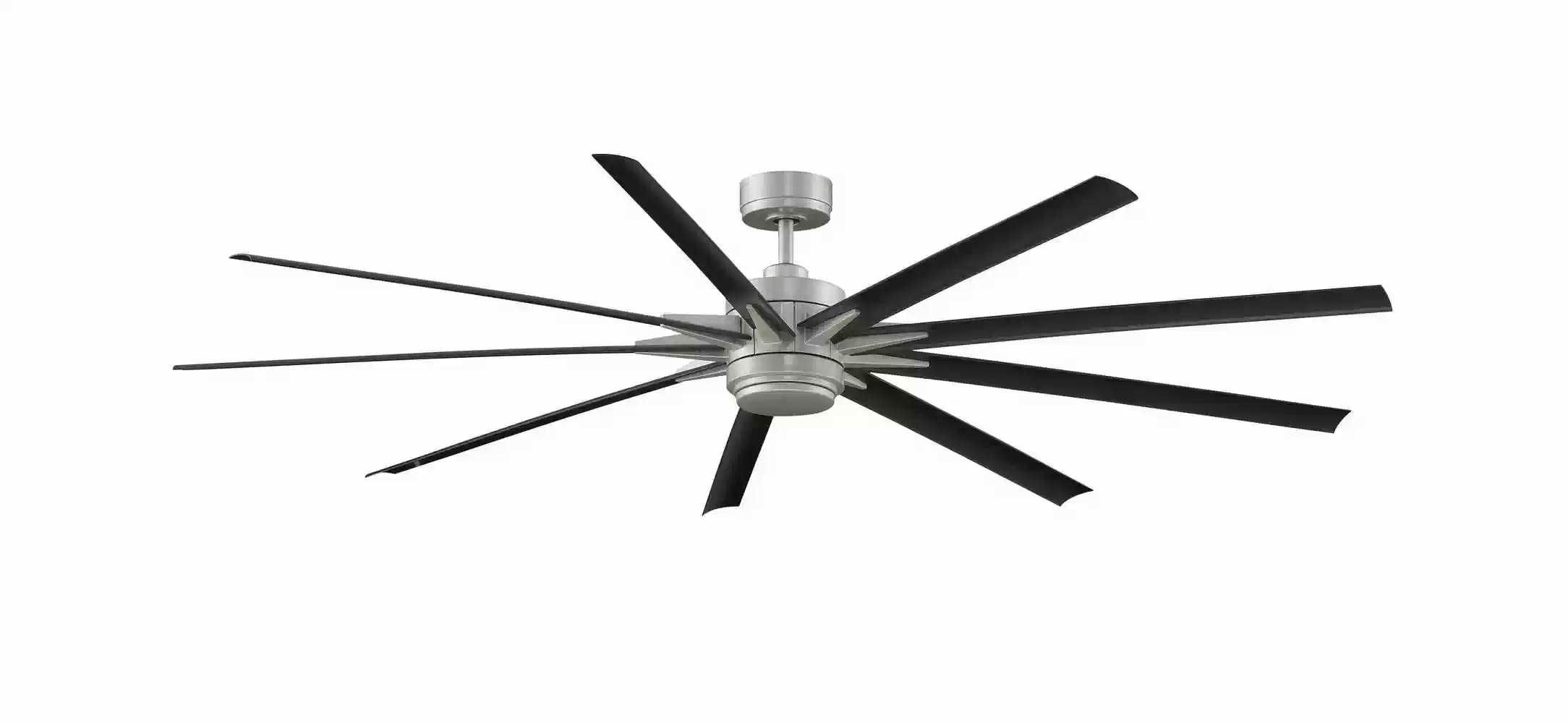 Odyn 84 Inch Brushed Nickel Wet Rated Large LED Ceiling Fan with Remote - Bees Lighting
