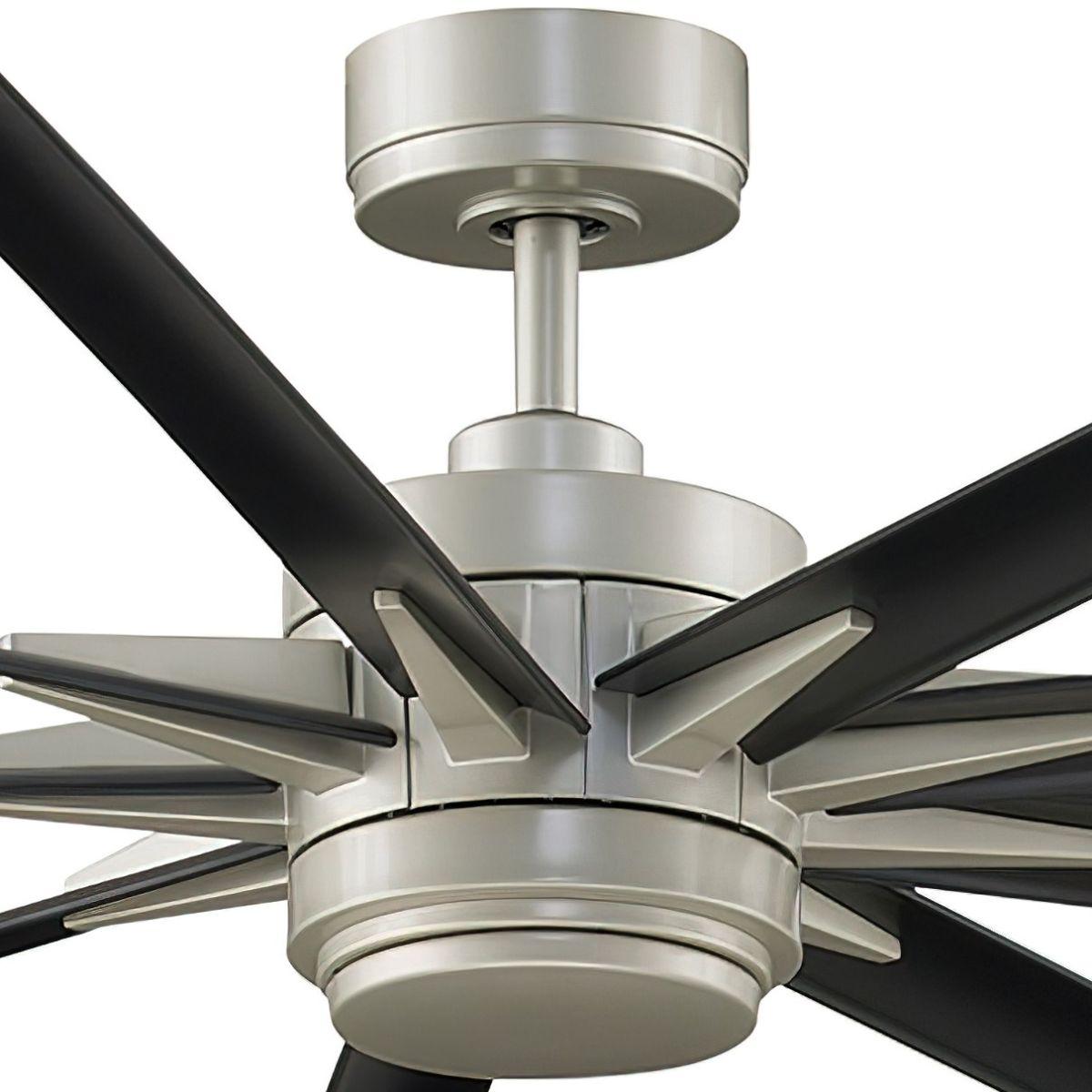 Odyn 84 Inch Brushed Nickel Wet Rated Large LED Ceiling Fan with Remote - Bees Lighting