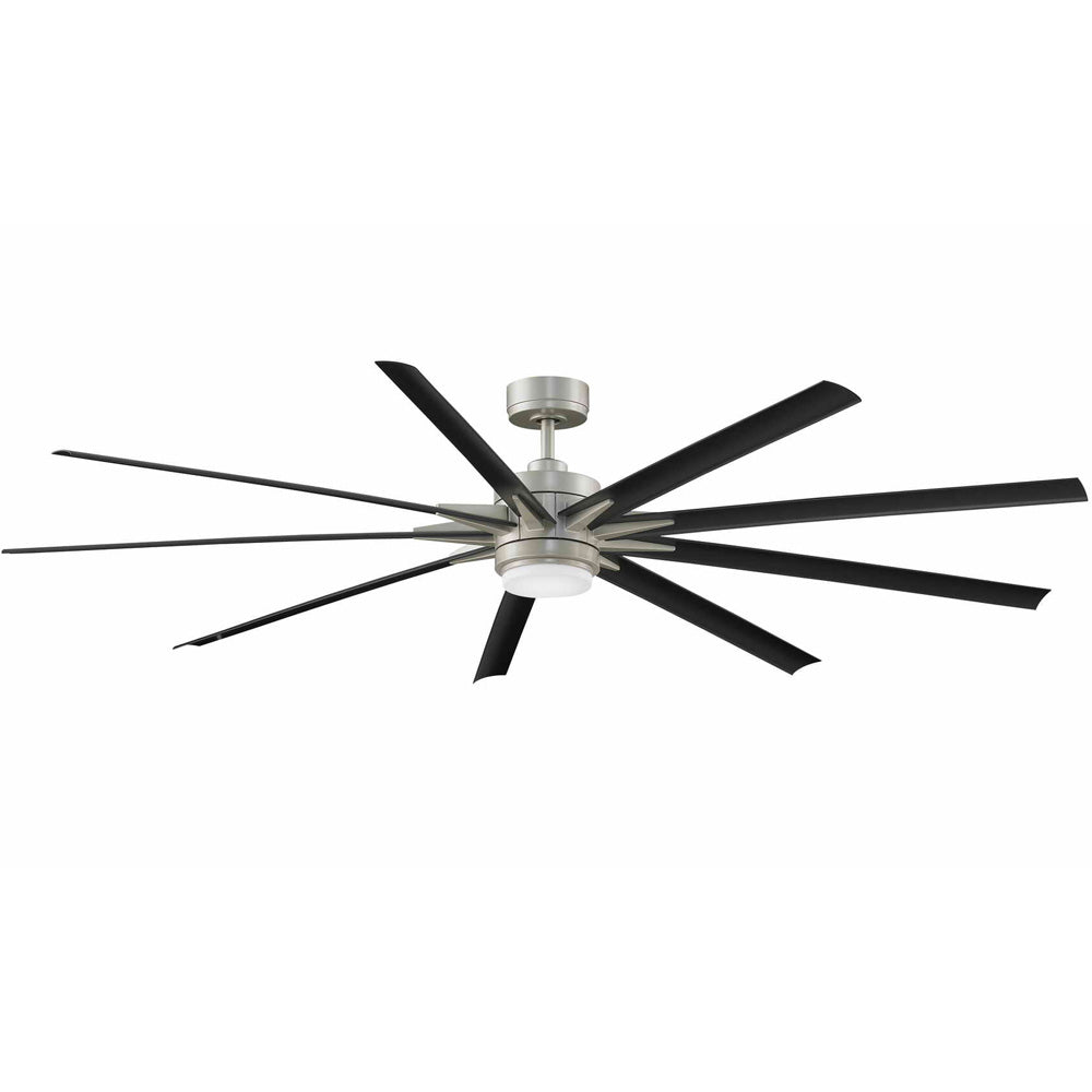 Odyn 84 Inch Brushed Nickel Wet Rated Large LED Ceiling Fan with Remote - Bees Lighting