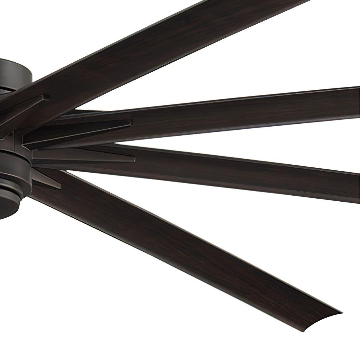 Odyn 84 Inch Dark Bronze Wet Rated Large LED Ceiling Fan with Remote - Bees Lighting