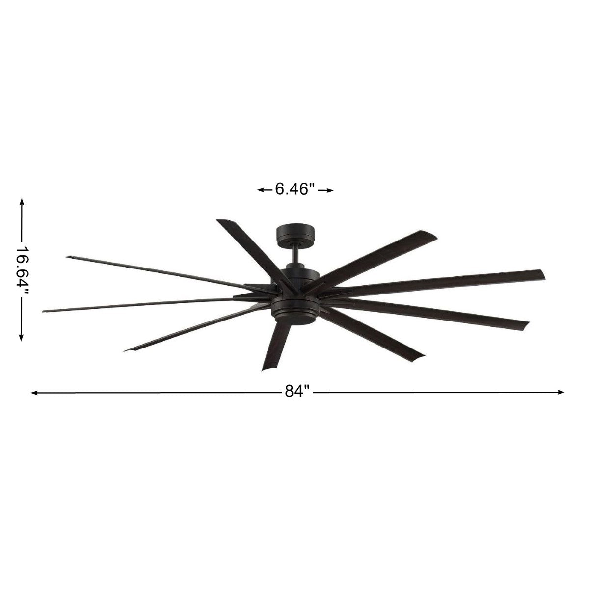 Odyn 84 Inch Dark Bronze Wet Rated Large LED Ceiling Fan with Remote - Bees Lighting
