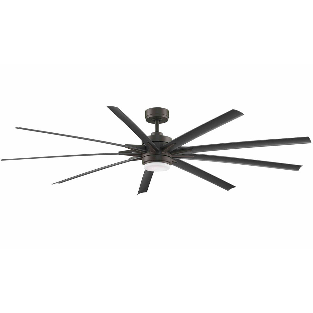 Odyn 84 Inch Matte Greige Wet Rated Large LED Ceiling Fan with Remote - Bees Lighting