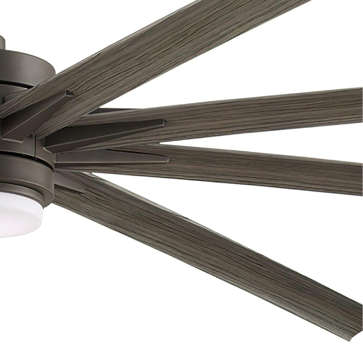 Odyn 84 Inch Matte Greige Wet Rated Large LED Ceiling Fan with Remote - Bees Lighting
