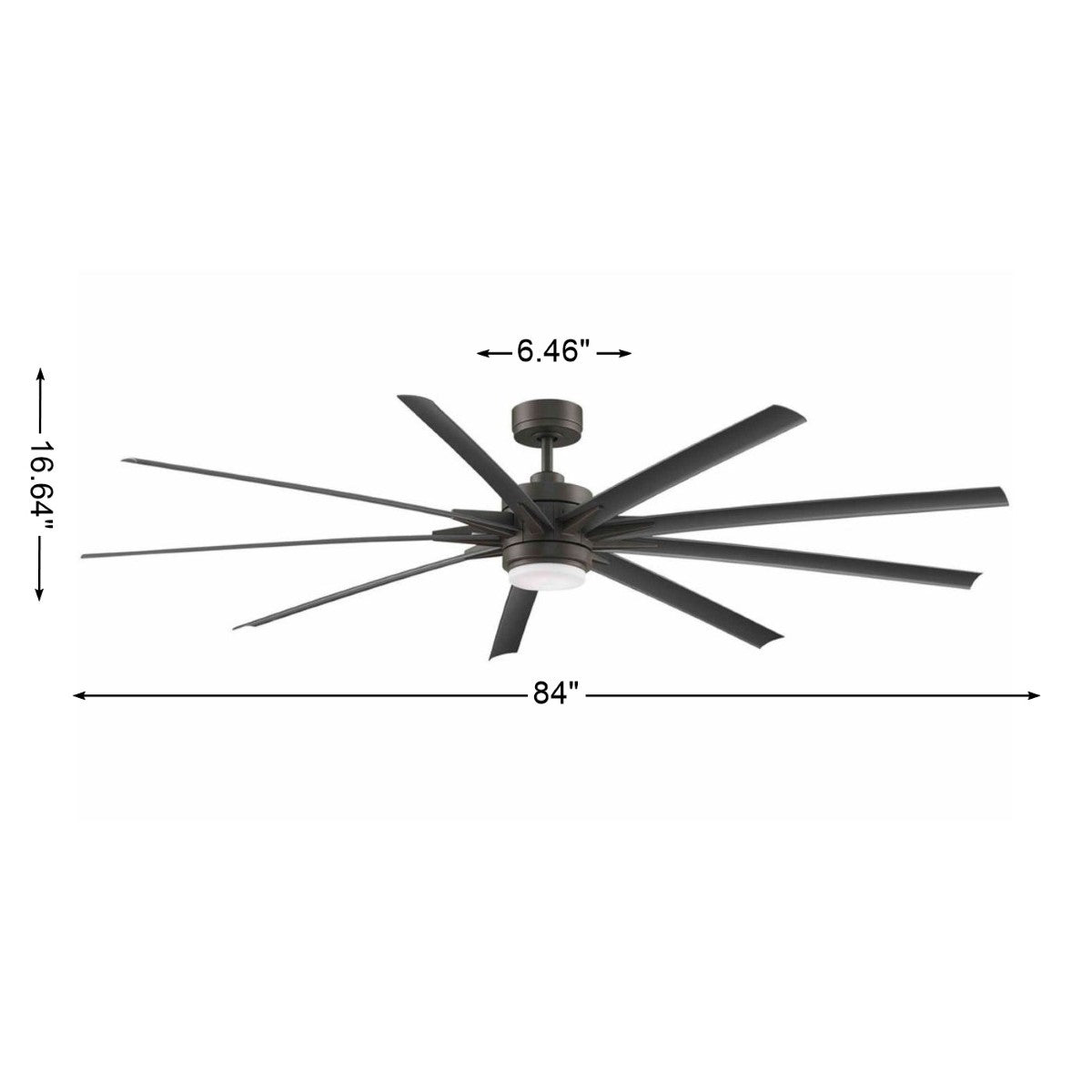 Odyn 84 Inch Matte Greige Wet Rated Large LED Ceiling Fan with Remote - Bees Lighting