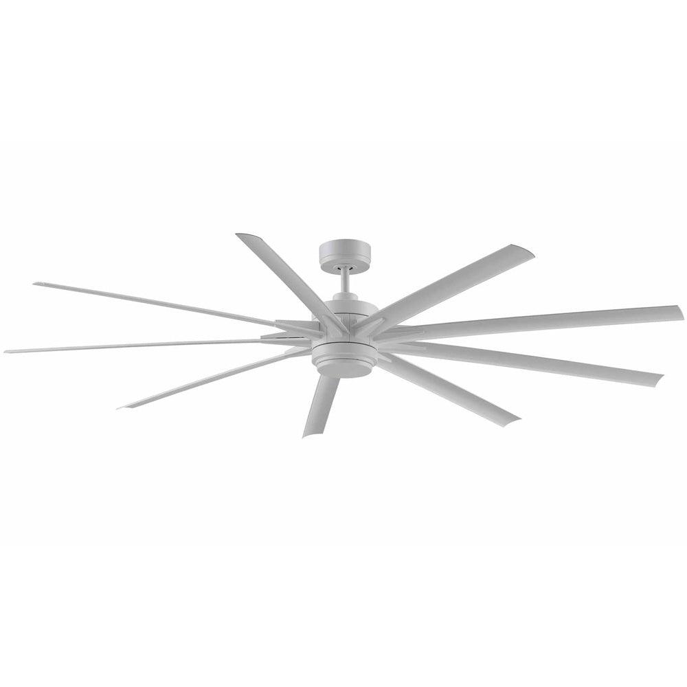 Odyn 84 Inch Matte White Wet Rated Large LED Ceiling Fan with Remote - Bees Lighting