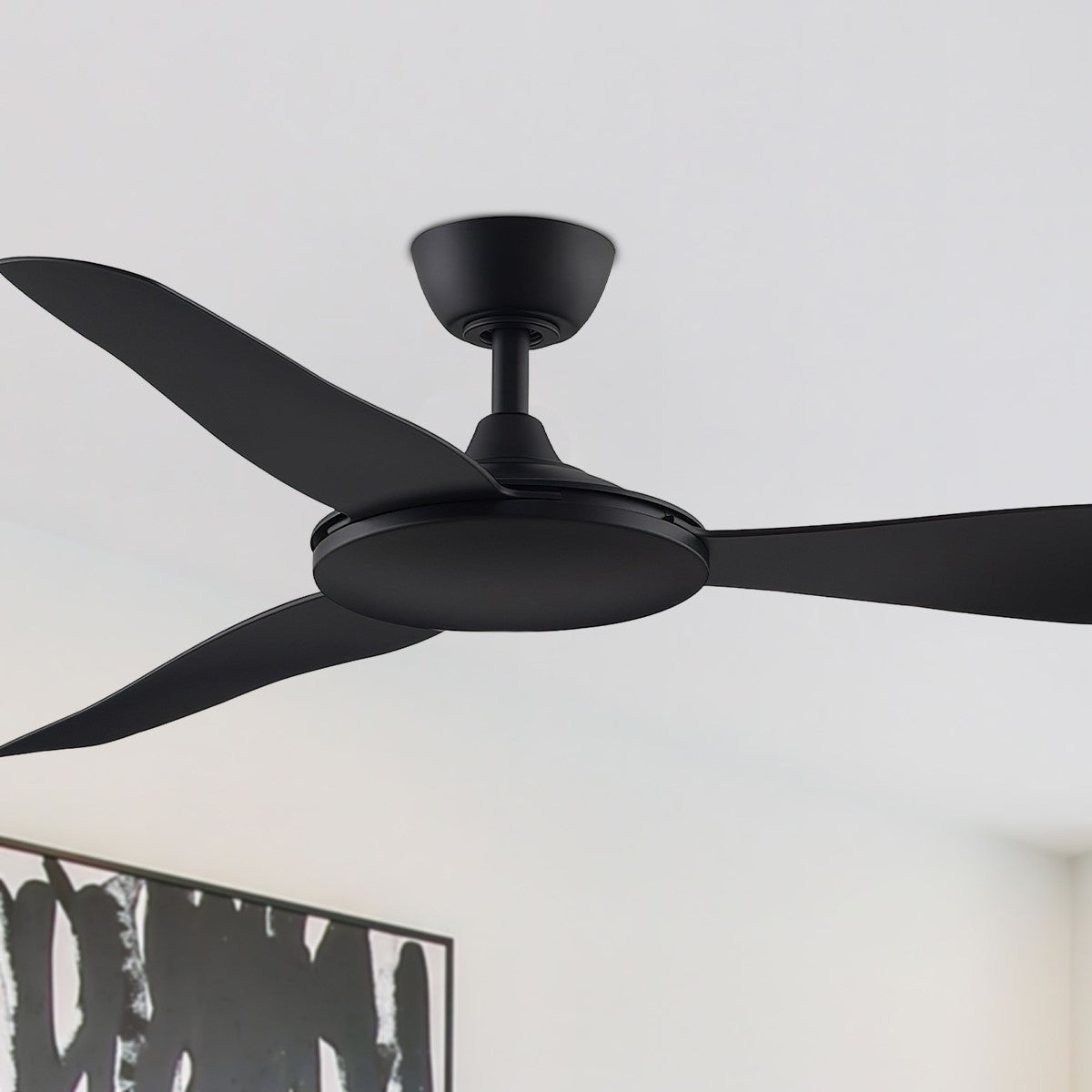 GlideAire 52 Inch Black Modern Smart Ceiling Fan with Remote - Bees Lighting