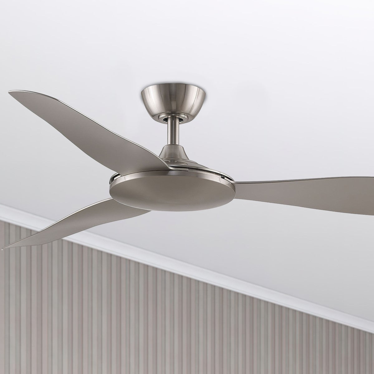 GlideAire 52 Inch Brushed Nickel Modern Smart Ceiling Fan with Remote - Bees Lighting