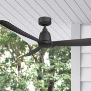 Kute 52 Inch Black Damp Rated Modern Ceiling Fan with Remote - Bees Lighting