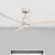 Kute 52 Inch Brushed Nickel Damp Rated Modern Ceiling Fan with Remote - Bees Lighting